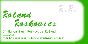 roland roskovics business card